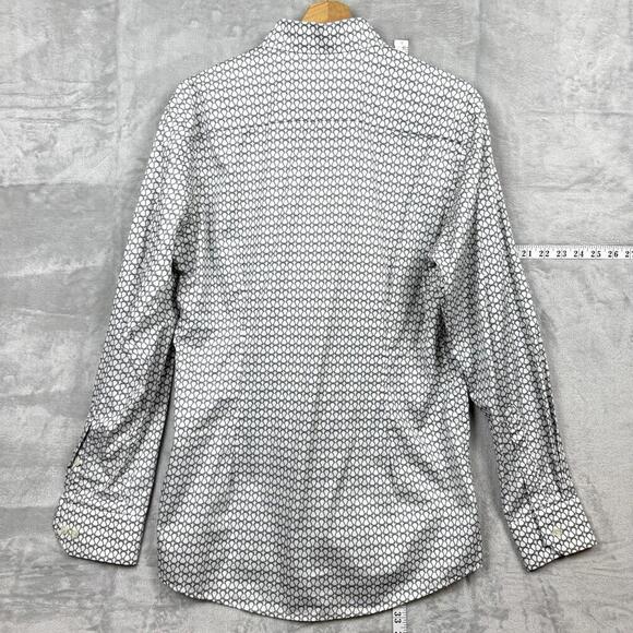 Eton Contemporary Fit Geometric Chain Print Shirt Men Size 40 15¾ Fine Cotton - Picture 3 of 12